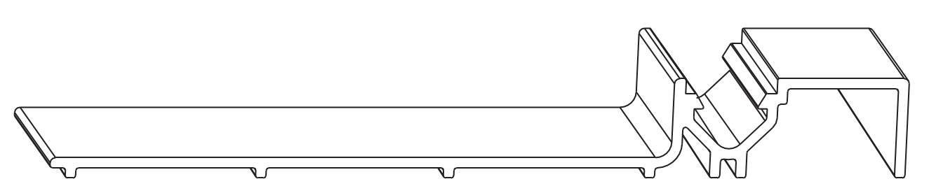 MAICO -  Soglia RAIL-SYSTEMS per alzante scorrevole in vetroresina - col. GRIGIO LUCE RAL 7035 - l. 3000 - h. 22,5 - l. min 184