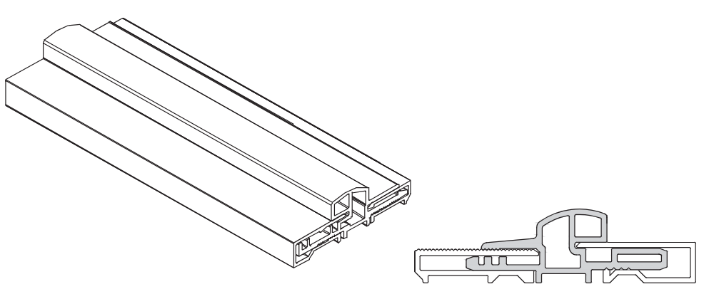 MAICO -  Soglia RAIL-SYSTEMS per alzante scorrevole climatech - col. ARGENTO - l. 2500 - h. 24