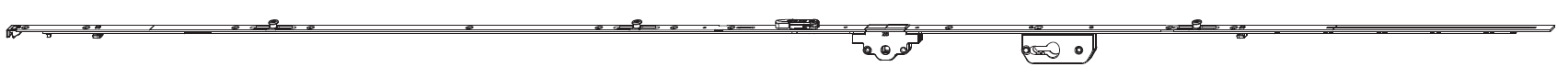 MAICO -  Cremonese BILICO bilico verticale altezza maniglia fissa con foro cilindro e con dss - gr / dim. 2096,5 - 2200 - entrata 40 - alt. man. 1050 - lbb/hbb 1951 - 2200