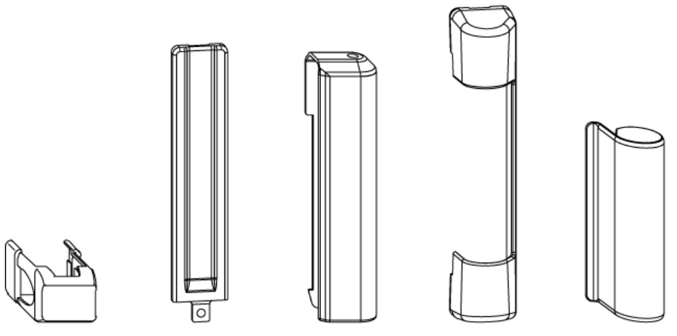 MAICO - Kit Copertura MULTI-MATIC TREND ad applicare supporto cerniera - mat. PVC - col. TITANIO - note SX - DT160