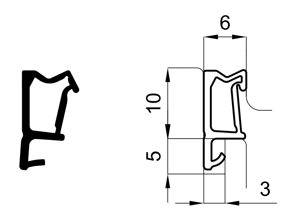 MAICO -  Guarnizione GUARNIZIONI per finestre in battuta modelli speciali - mat. TPE - col. BEIGE-MARRONE - note SV103C - dimensioni 45° - TSS - CONSIGLIATA PER CANALINO CON TOLLERANZE SOTTO I 3 MM - info VENDITA AL METRO O CONFEZIONE 200MT
