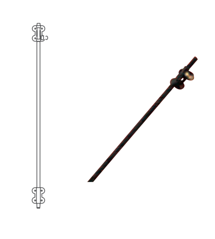 OMAD -  Catenaccio SPAGNOLETTE per spagnoletta finale ad infilare asta spagnoletta - col. NERO VER. CAT. - lunghezza 110