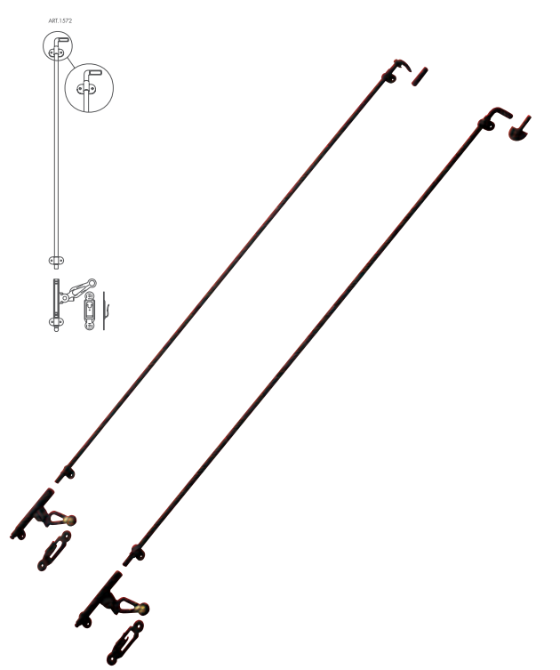 OMAD -  Spagnoletta tronca solo finale piatto - col. NERO VER. CAT. - diametro 10 - lunghezza 1200 - mano DX - SX