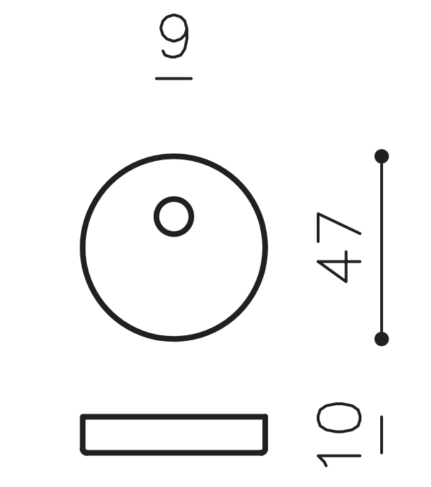 OLIVARI -  Bocchetta ACCESSORI - BOCCHETTE tonda foro codolo - mat. OTTONE - col. SUPERANTRACITE SATINATO - dimensioni Ø 47