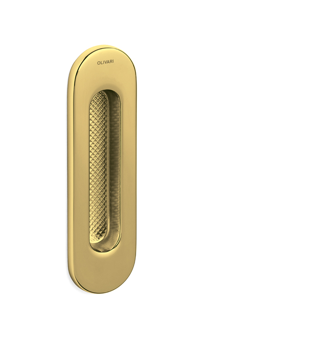 OLIVARI -  Maniglia Da Incasso VICO ovale singola cieca - mat. OTTONE - col. SUPERORO LUCIDO