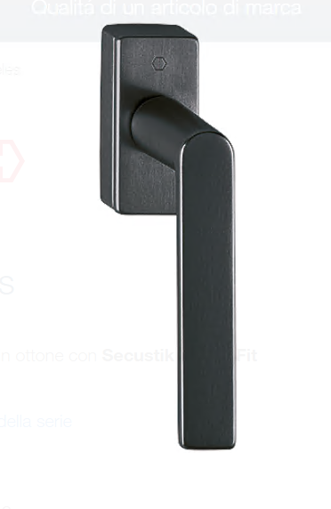 HOPPE -  Martellina LOS ANGELES dk - mat. OTTONE - col. F96-1 NERO OPACO RESISTA® - sporg. quadro 32-42 - scatti 8