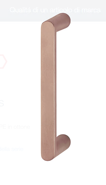 HOPPE -  Maniglione LOS ANGELES diritto - col. F84-R RAME RESISTA® - diametro 25 X 13 - interasse 220 - lunghezza 249
