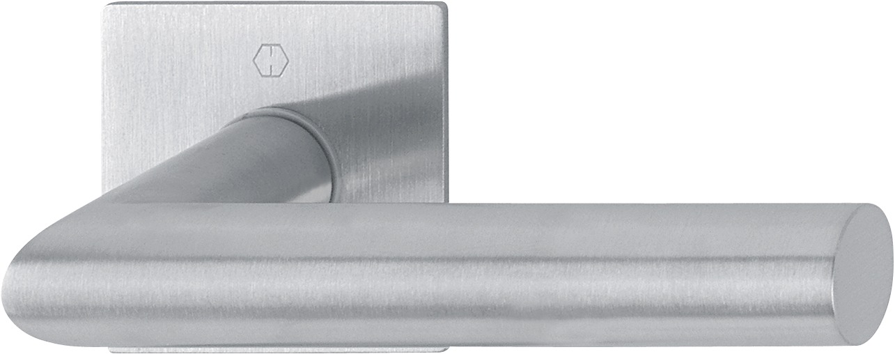 HOPPE -  Maniglia AMSTERDAM coppia con rosette e bocchette quadre senza bocchetta - mat. INOX - col. F69 SATINATO