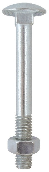 Bullone TTDQ testa tonda con quadro sotto testa - col. OTTONATO GIALLO - ø mm 5,0 - l. tot 40 - l. utile 16 - utilizzo DADO NON COMPRESO
