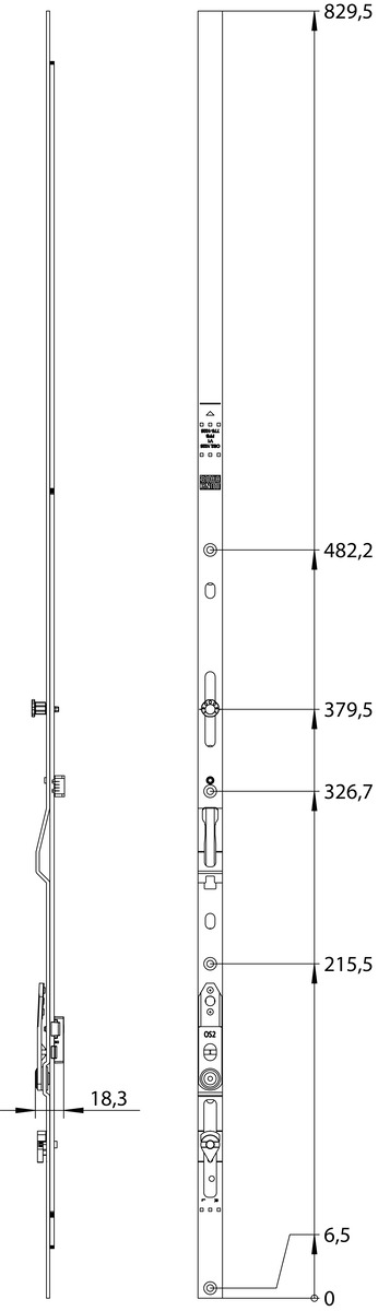 Forbice ACTIVPILOT anta ribalta corpo guida parte anta - hbb/lbb 775-1025