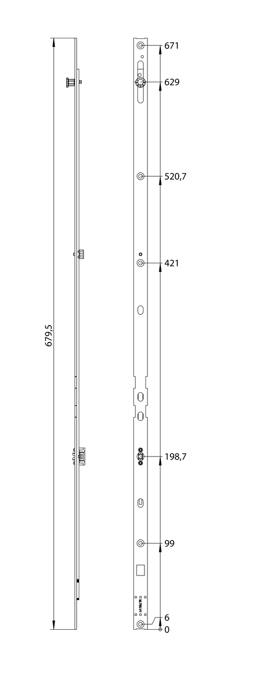 Chiusura Supplementare ACTIVPILOT centrale verticale - lunghezza 750