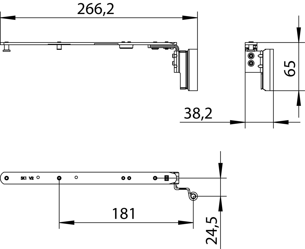 Forbice ACTIVPILOT anta ribalta parte braccio articolazione con bandella - gruppo / dimensioni 12 - interasse 20 - hbb/lbb 13 - battuta DX - mano 130/150