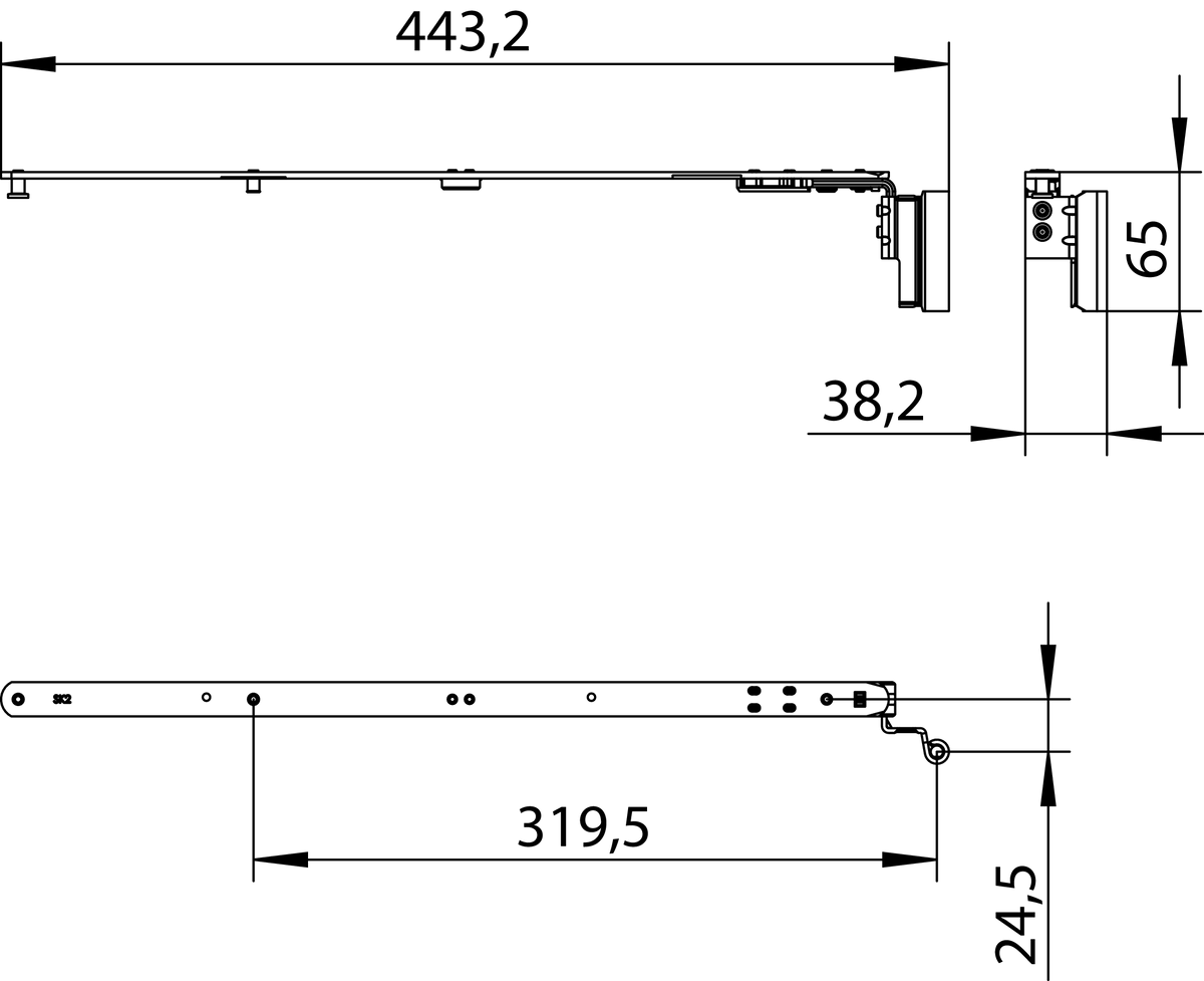 Forbice ACTIVPILOT anta ribalta parte braccio articolazione con bandella - gruppo / dimensioni 12 - interasse 20 - hbb/lbb 13 - battuta DX - mano 130/150