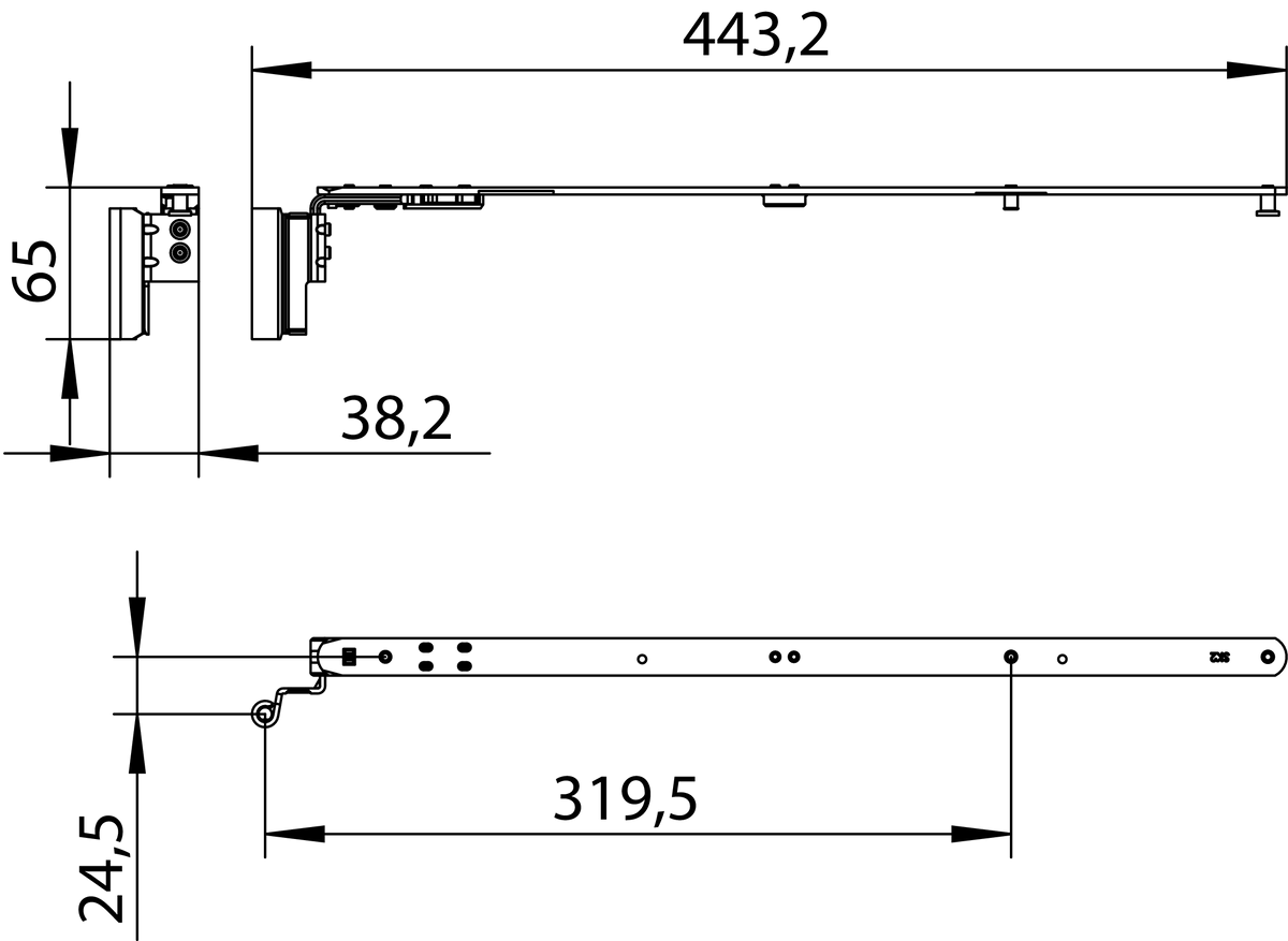 Forbice ACTIVPILOT anta ribalta parte braccio articolazione con bandella - gruppo / dimensioni 12 - interasse 20 - hbb/lbb 13 - battuta SX - mano 130/150