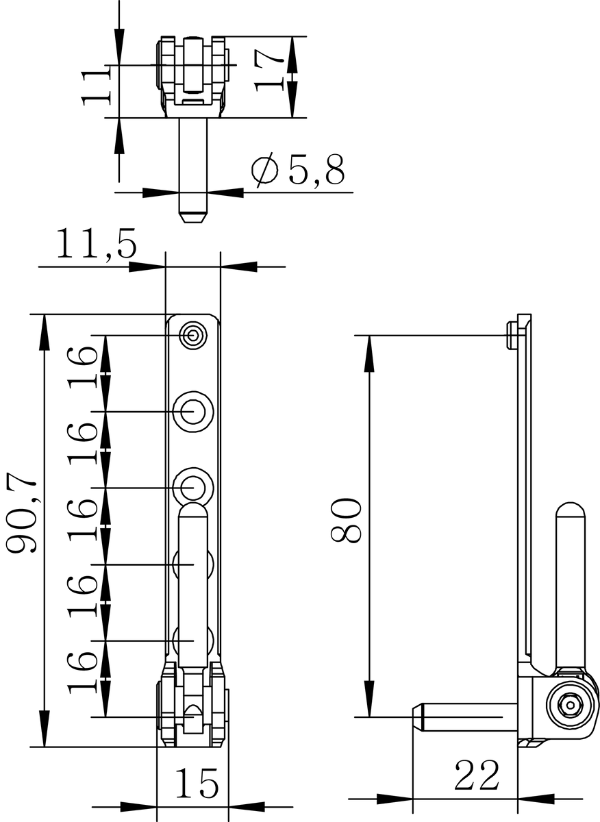 Supporto ACTIVPILOT per serramenti in pvc cerniera parte telaio - interasse 9 - 13 - portata (kg) 130/150